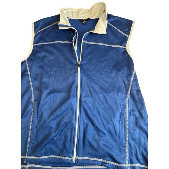 Other - TGW 1/4 Zip Pullover Vest Mens XL Blue White Sleeveless Lightweight Golf Stretch